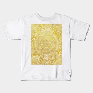 Medallion Pattern in Mustard and Cream Kids T-Shirt